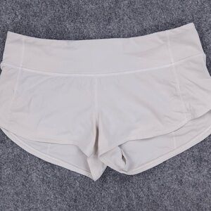 Lululemon White Short 8 Tall 4" Inseam Speed Up